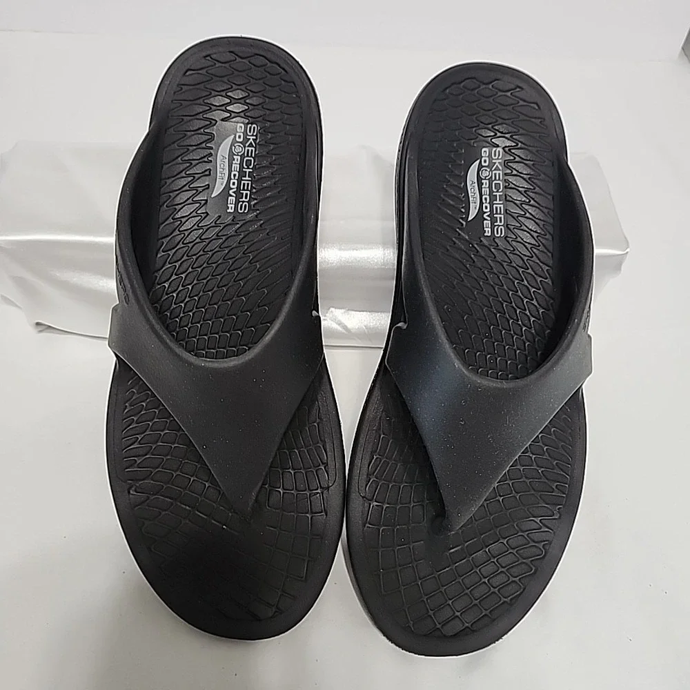Skechers GO Recover Refresh‎ Arch Fit Recovery Thong Men's 12M Black